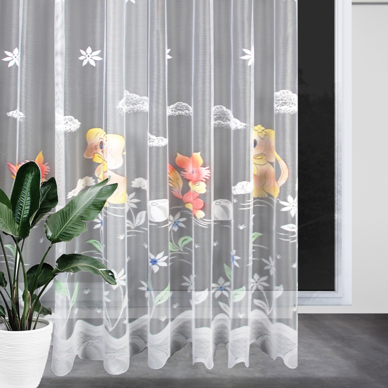 Ervi ﻿dětská žakárová záclona bílá 6047, metráž