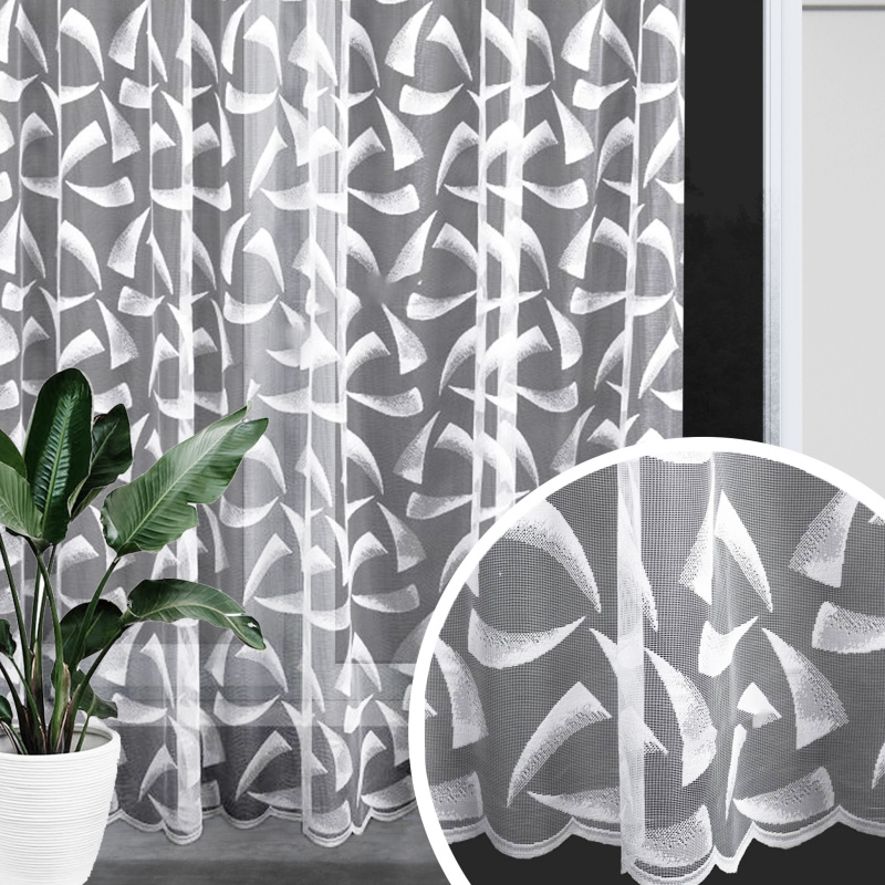 Ervi ﻿žakárová záclona bílá 18980, metráž