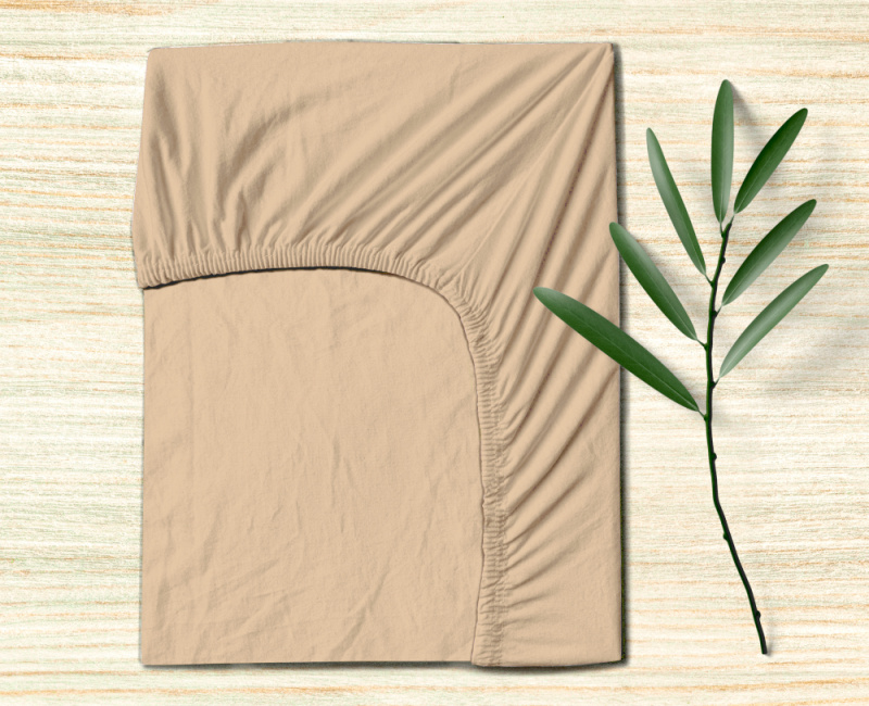 Ervi bavlněné napínací prostěradlo - béžové