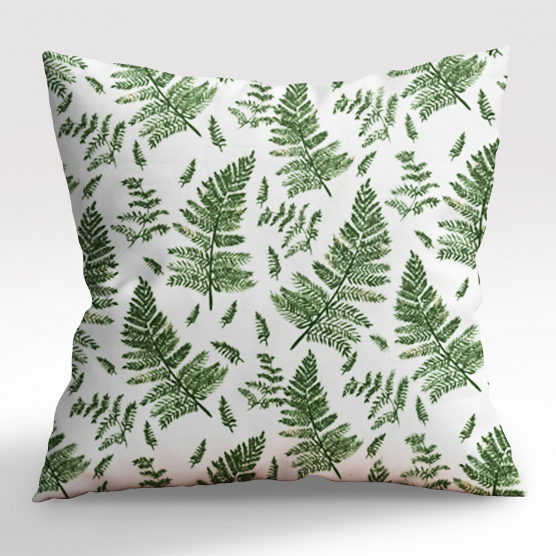 Ervi povlak na polštář bavlněný - zelené kapradí