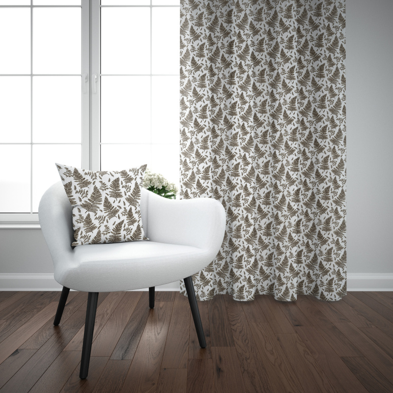 Ervi bavlněný závěs - hnědé kapradí