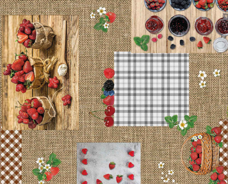 Ubrus PVC M-195A - Bobule - Role 140cm x 20m