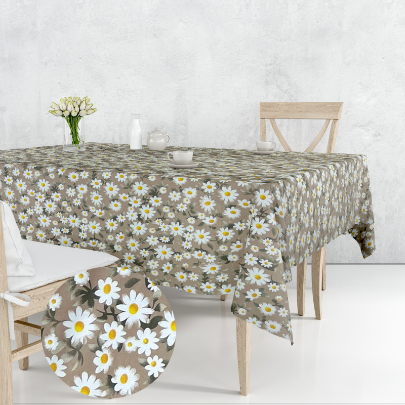 Ervi bavlněný ubrus na stůl obdélníkový - Heřmánkové pole