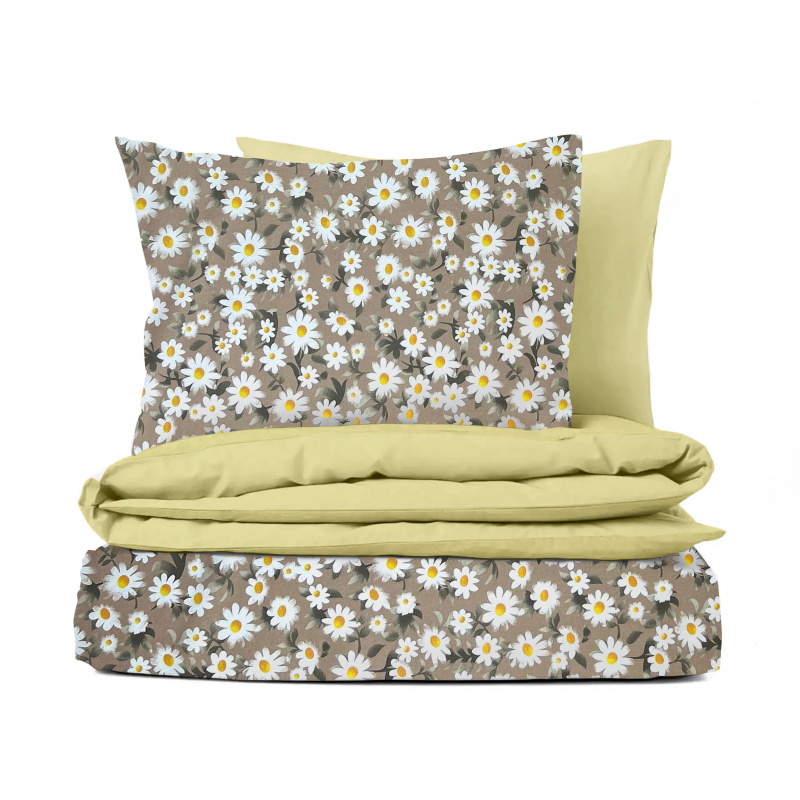 Ervi bavlněné povlečení oboustranné - Heřmánkové pole/žluté