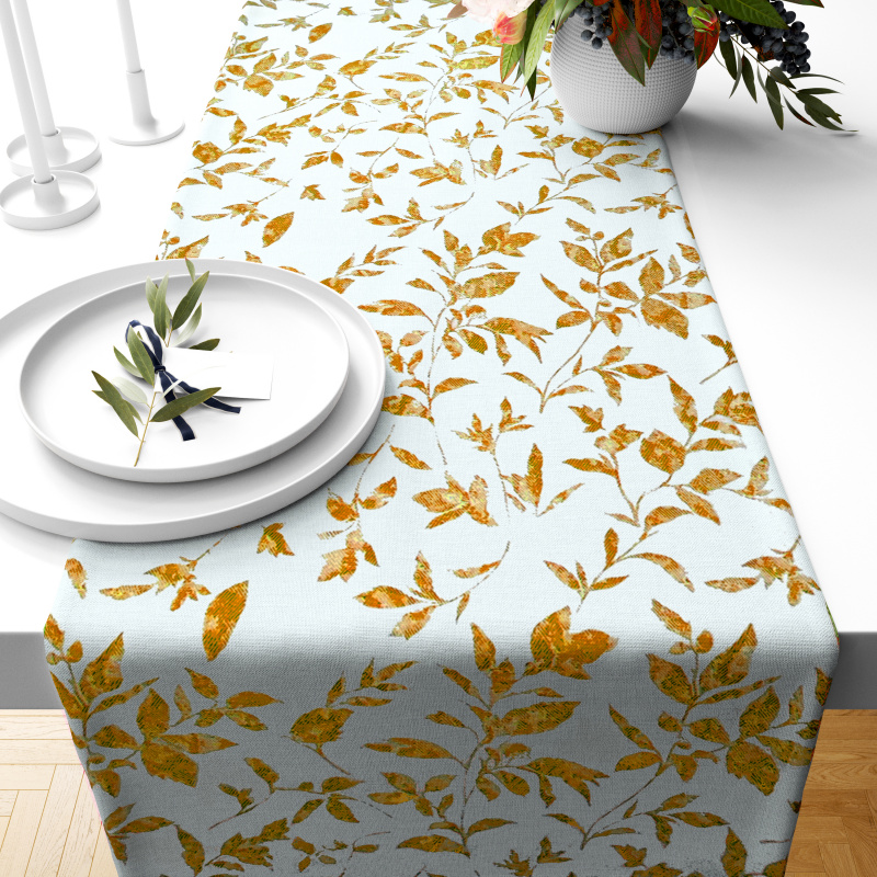 Ervi bavlněný běhoun na stůl - Oranžové listy