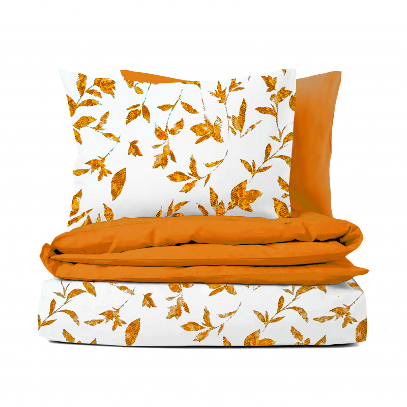 Ervi bavlněné povlečení oboustranné - Oranžové listy/oranžové