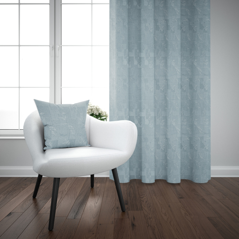 Ervi dekorační závěs - Estella listy světle modrá