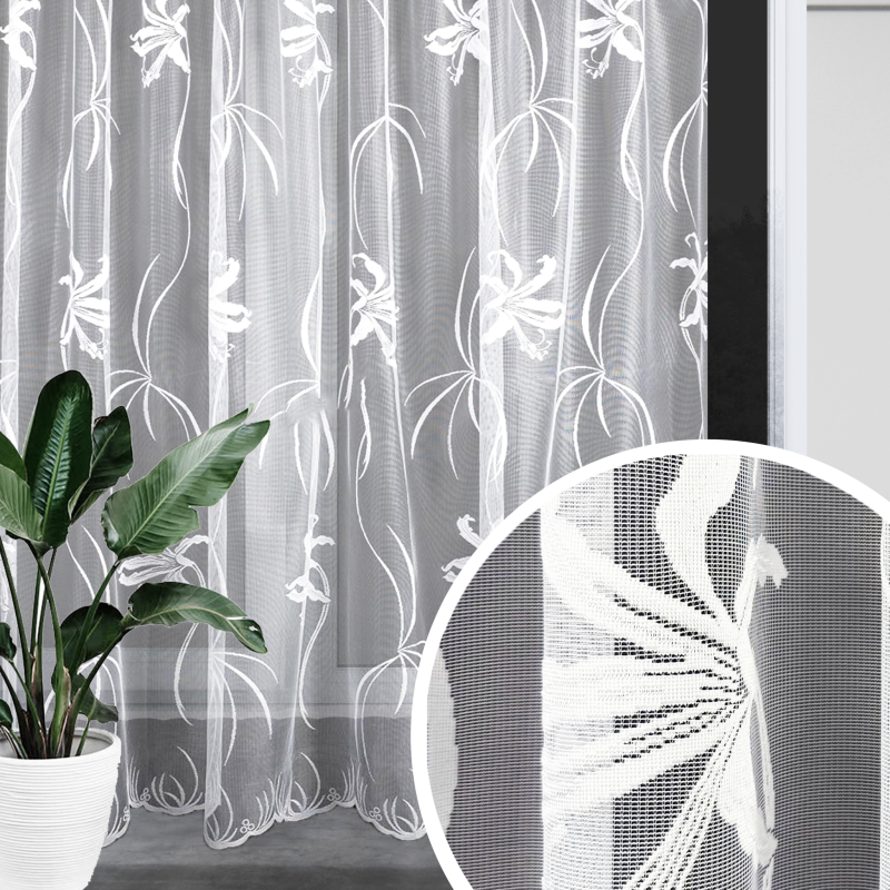 Ervi žakárová záclona bílá 7011, metráž