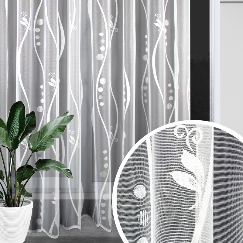 Ervi žakárová záclona bílá 8150, metráž