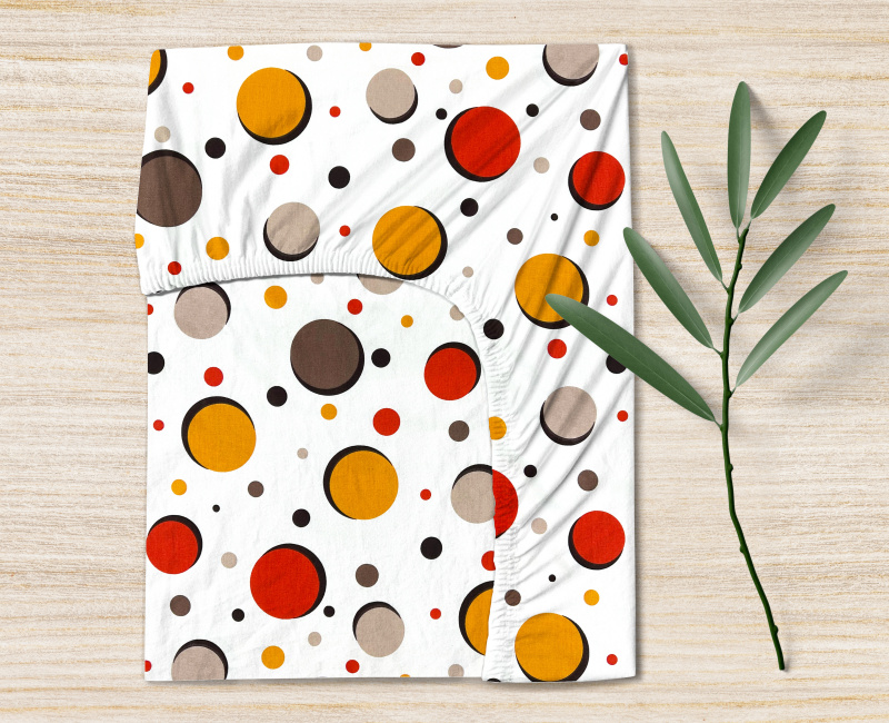 Ervi bavlněné napínací prostěradlo - barevné kruhy