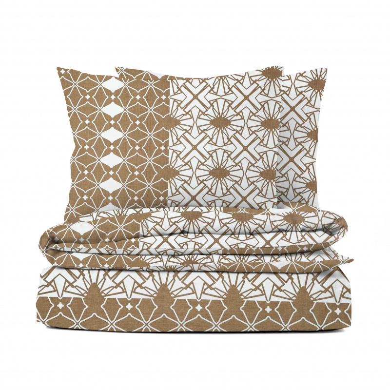 Bavlněné povlečení Renforcé Aliza - hnědé