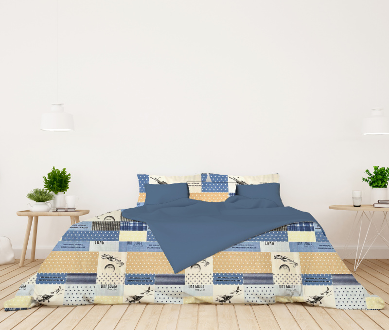 Ervi bavlněné povlečení oboustranné - Air races blue/modré