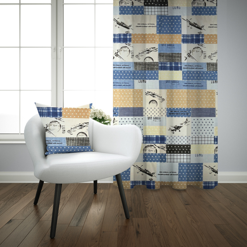 Ervi bavlněný závěs - Air races blue