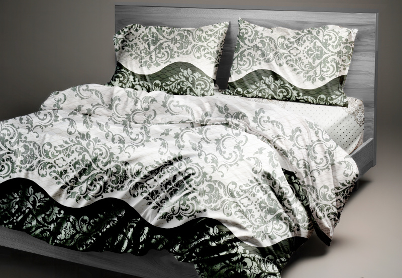 Bavlněné povlečení Renforcé Lucca - zelené