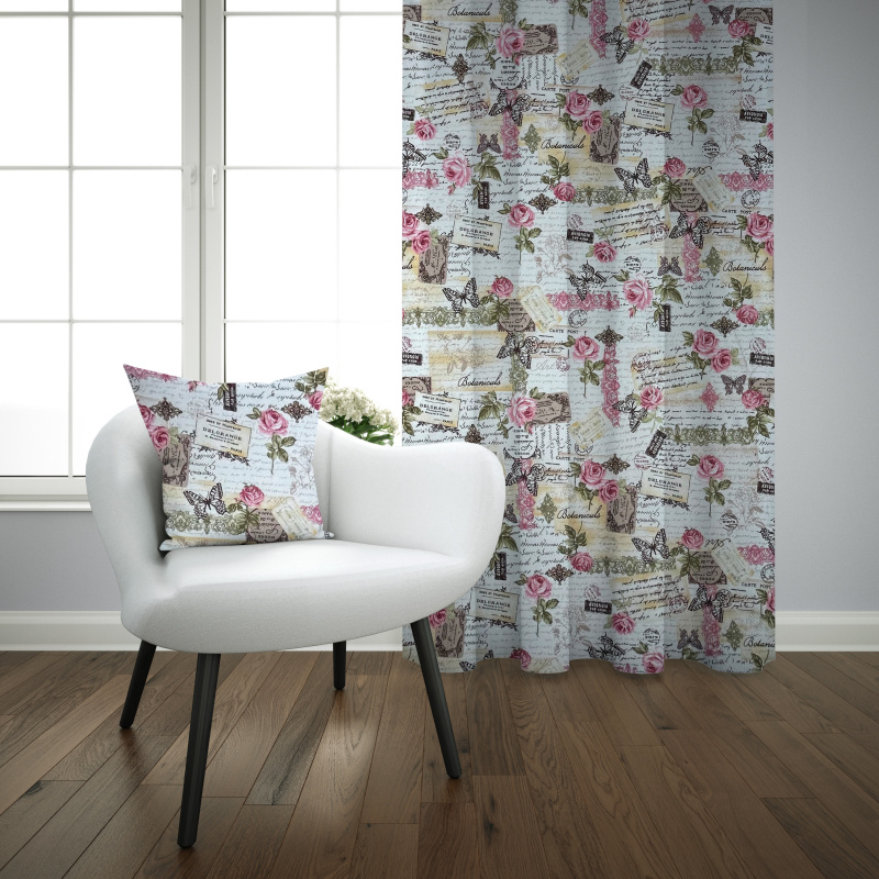 Ervi bavlněný závěs - Vintage vzor