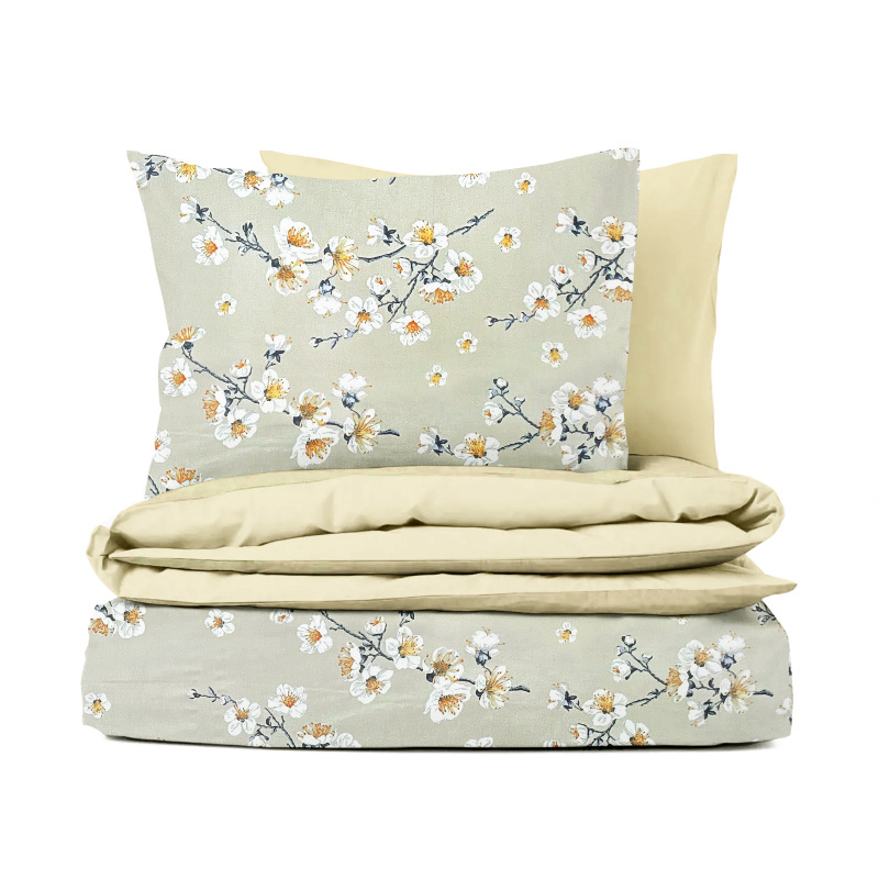 Ervi bavlněné povlečení oboustranné - Květ jabloně - 25731-16/béžové