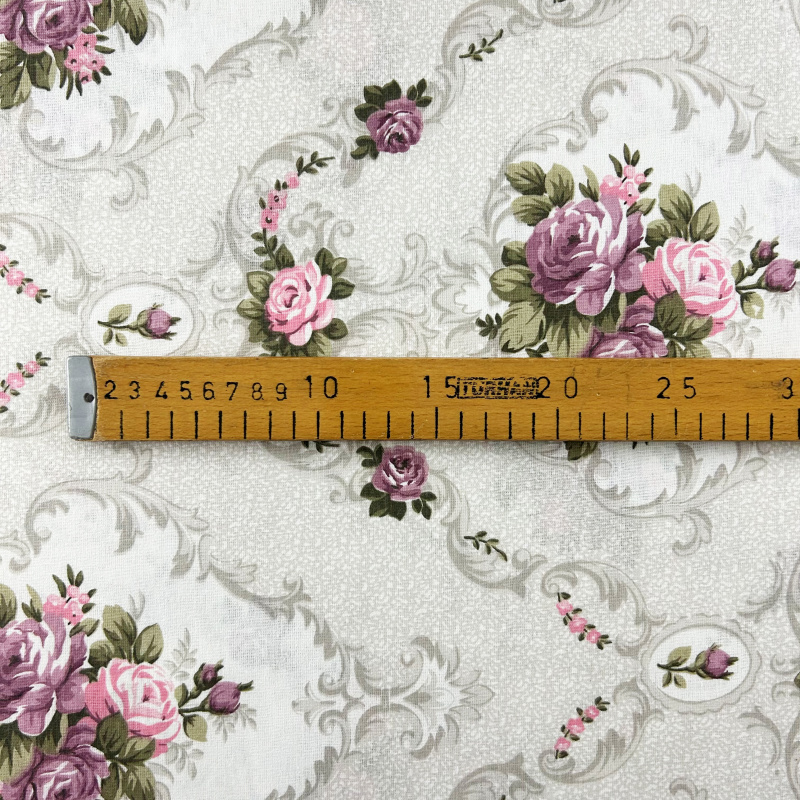 Ervi bavlna š.220 cm - vintage růže - 10781, metráž