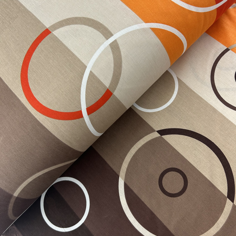 Ervi Bavlněná látka/plátno š.240cm - Kruhy na oranžovém - 7488-5, metráž