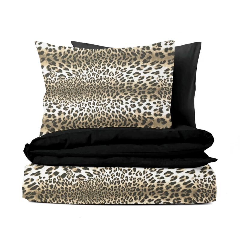 Ervi bavlněné povlečení oboustranné - Leopard/černé