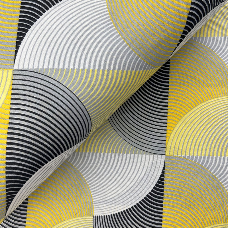 Ervi Bavlněná látka/plátno š.240cm - Vlnění žluté-47352-8, metráž