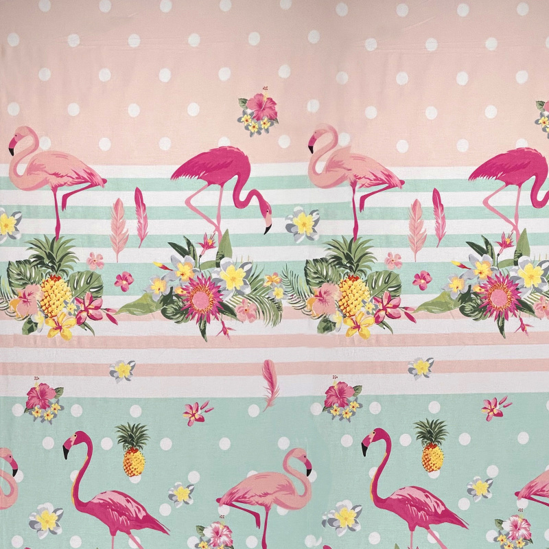 Ervi Bavlněná látka/plátno š.240cm - Plameňáci č.12135-1, metráž