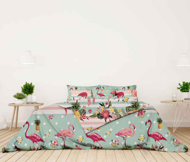 Ervi bavlněné povlečení - Plameňáci