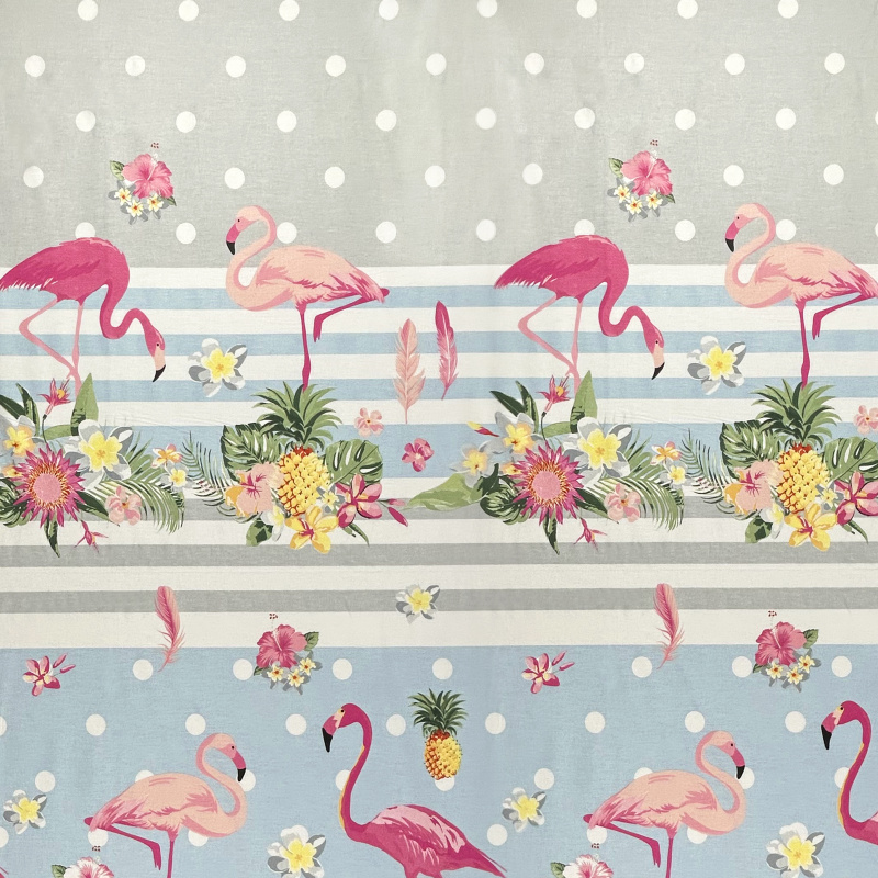 Ervi Bavlněná látka/plátno š.240cm - Plameňáci 2 č.12135-2, metráž