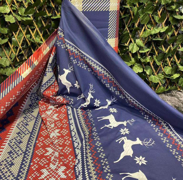 Ervi Bavlněná látka/plátno š.240cm - výšivka a jeleny č.47467-1, metráž