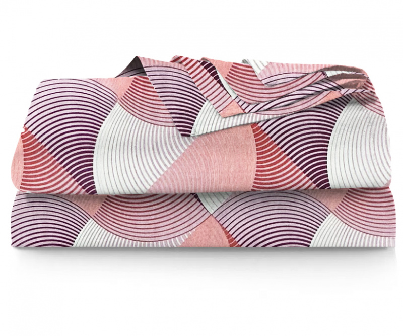 Ervi bavlněné prostěradlo - Vlnění růžové