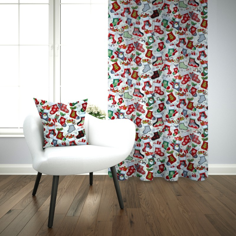 Ervi bavlněný závěs - Vánoční ponožky