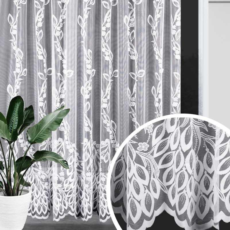 Ervi žakárová záclona bílá 7169, metráž