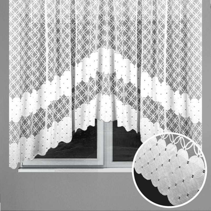 Ervi oblouková  hotova záclona s řasící páskou - 7324