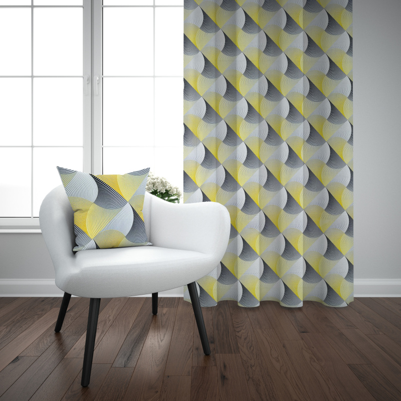 Ervi bavlněný závěs - Vlnění žluté