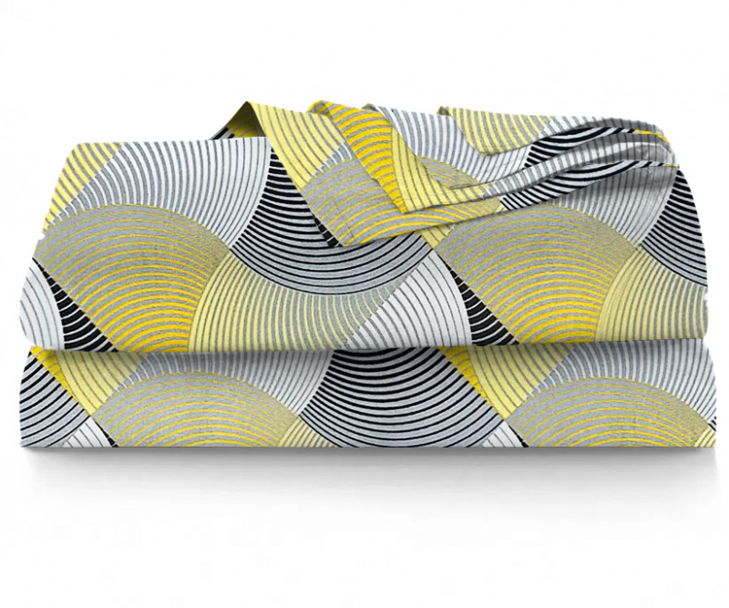 Ervi bavlněné prostěradlo - Vlnění žluté