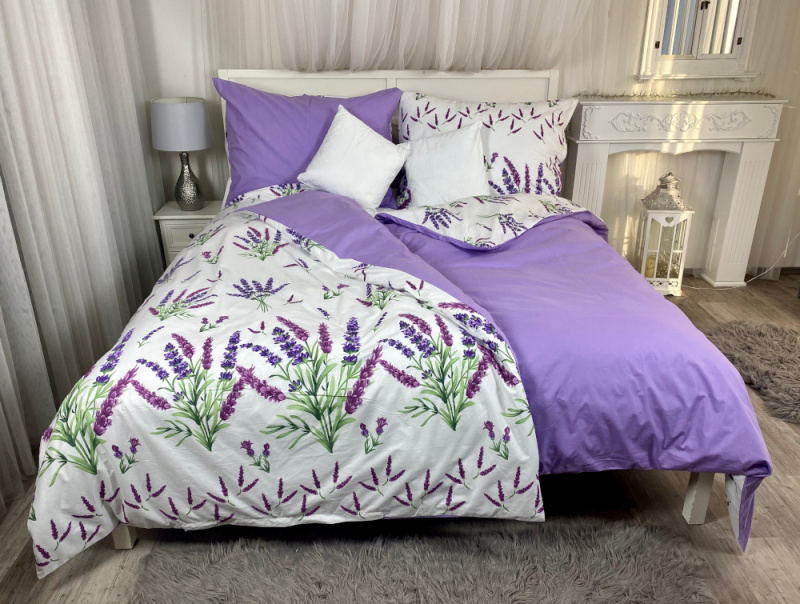 Ervi bavlněné povlečení oboustranné - levandule/fialové