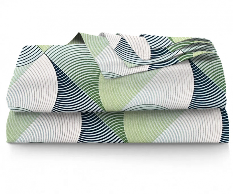 Ervi bavlněné prostěradlo - Vlnění zelené