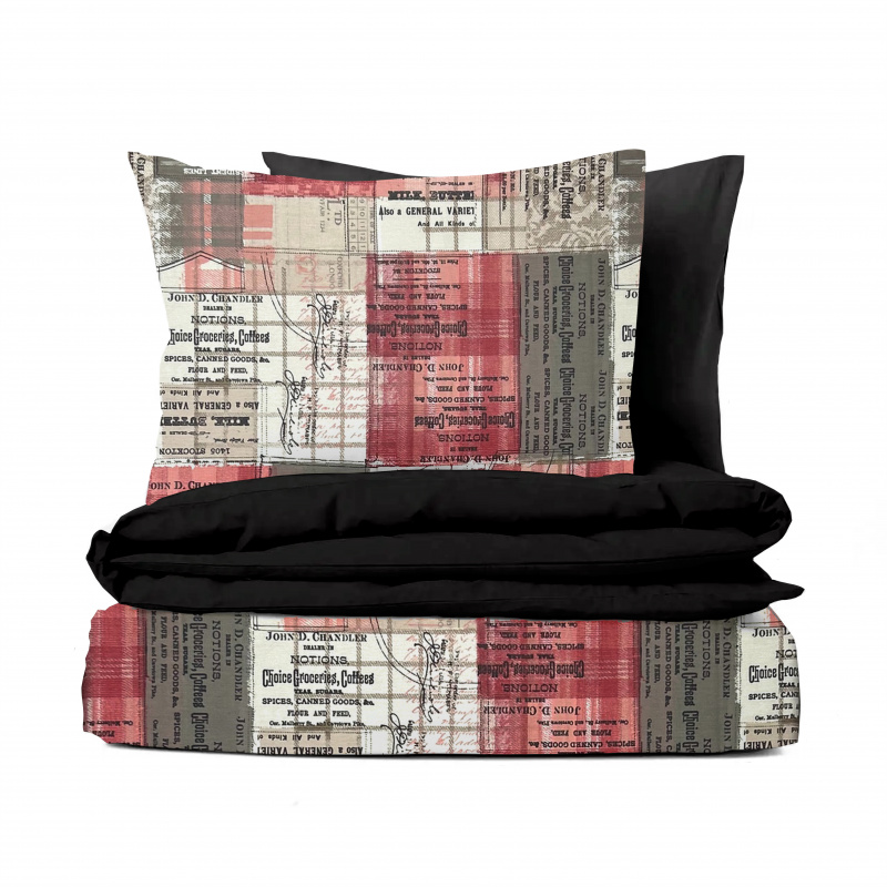 Ervi bavlněné povlečení oboustranné - Sherlock/červené/černé