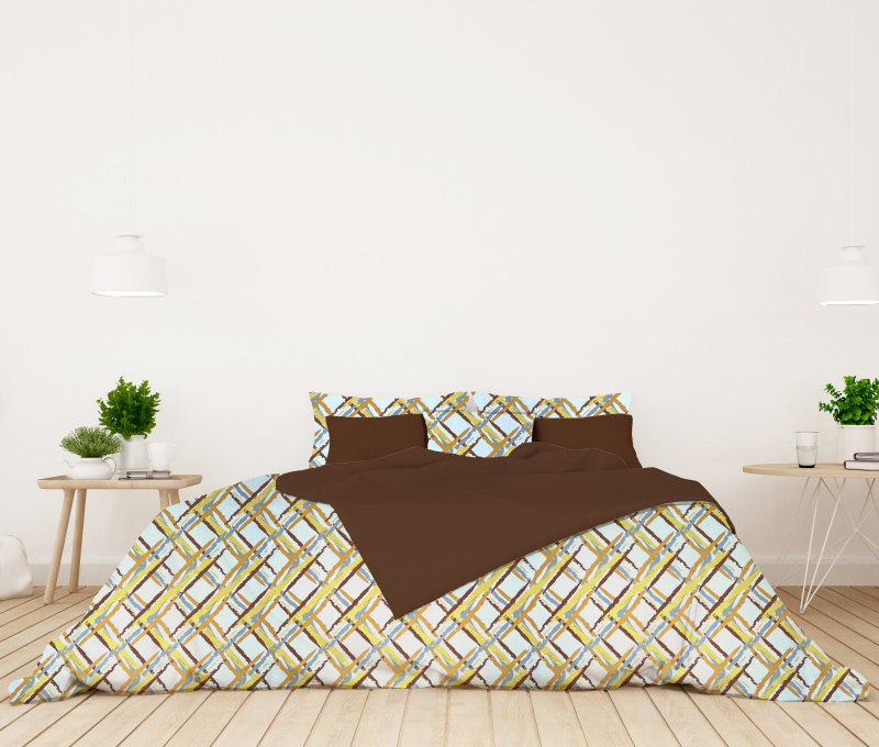 Ervi bavlněné povlečení oboustranné - Abstrakt/tmavě hnědé