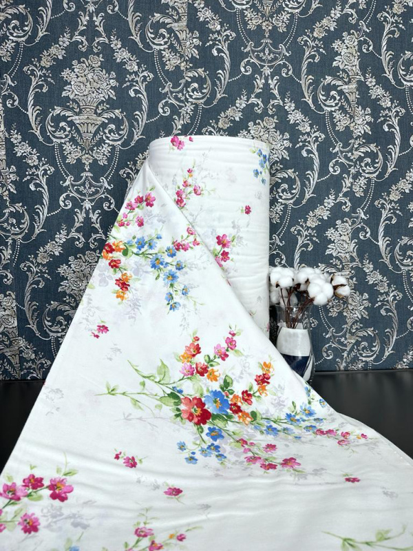 Ervi bavlna  š.240cm - barevné kytice 26549-1, metráž