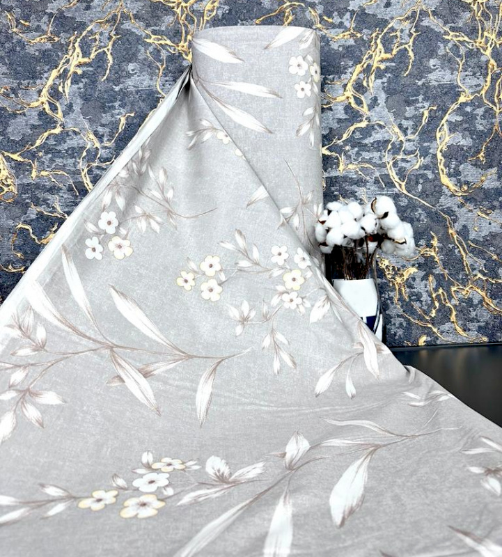 Ervi bavlna  š.240cm - květinky na šedém - 22353-5, metráž