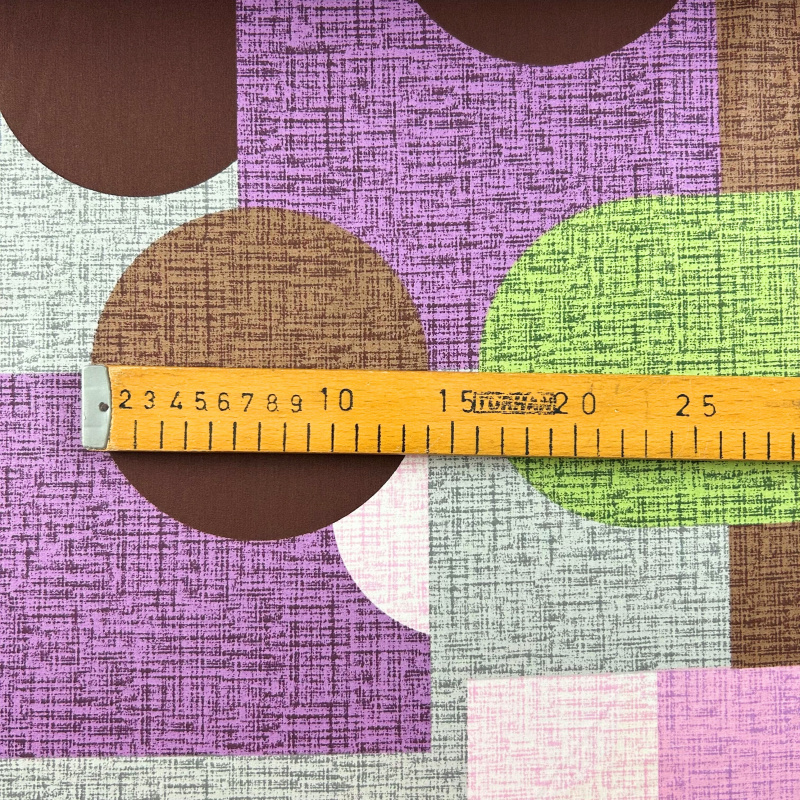 Ervi bavlna  š.240cm - Geometrický vzor fialové а zelené - 26518-1, metráž