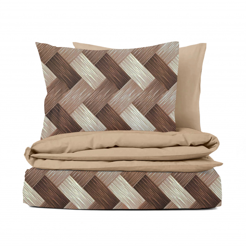 Ervi bavlněné povlečení oboustranné -  Dřevodekor/béžové