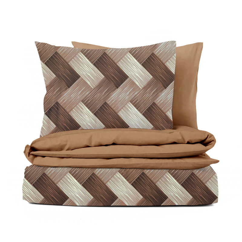 Ervi bavlněné povlečení oboustranné -  Dřevodekor/hnědé