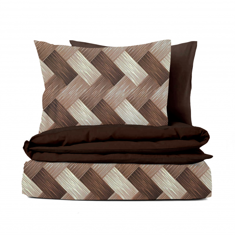 Ervi bavlněné povlečení oboustranné -  Dřevodekor/tmavě hnědé