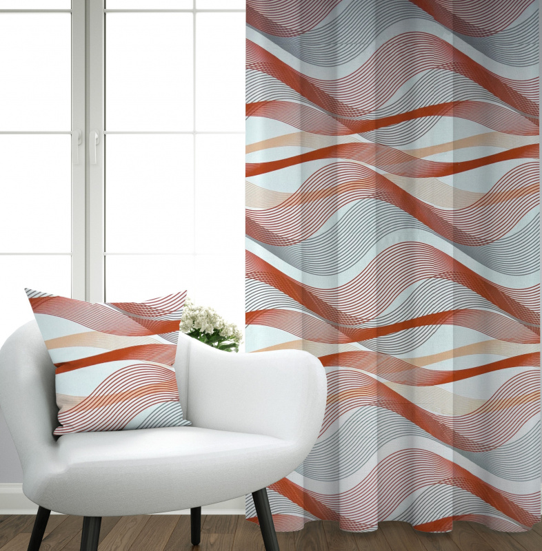 Ervi bavlněný závěs - pruhované vlny