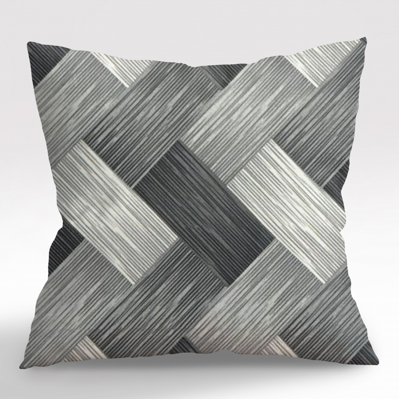 Ervi povlak na polštář bavlněný - Dřevodekor šedý