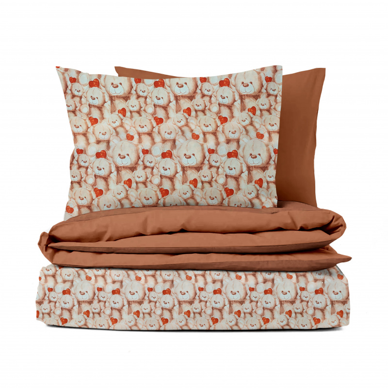Ervi bavlněné povlečení oboustranné - Medvídek Teddy/hnědé