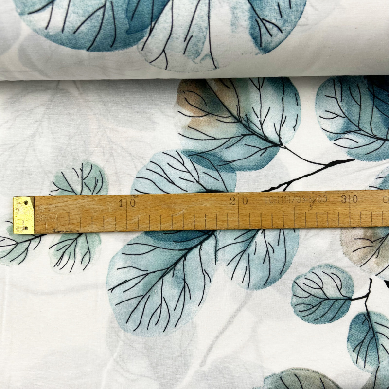 Ervi Bavlněná látka/plátno š.240cm -  akvarelové zelené listy - 8862, metráž