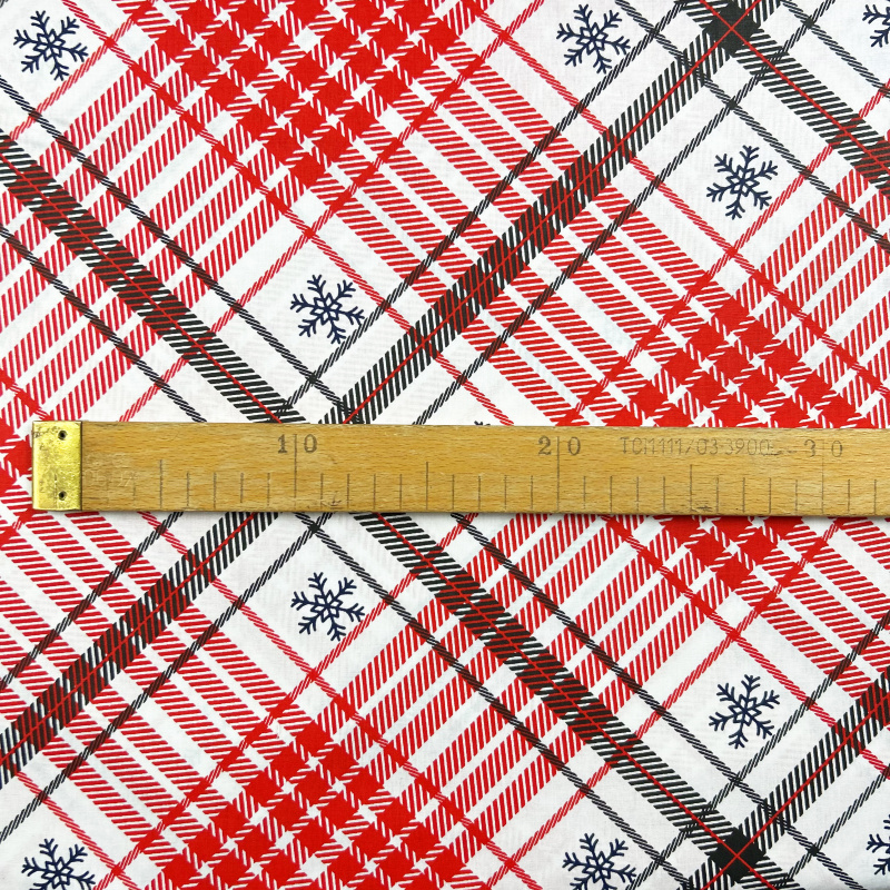 Ervi bavlna  š.240cm - Sněhové vločky káro 2  - 4134-10, metráž