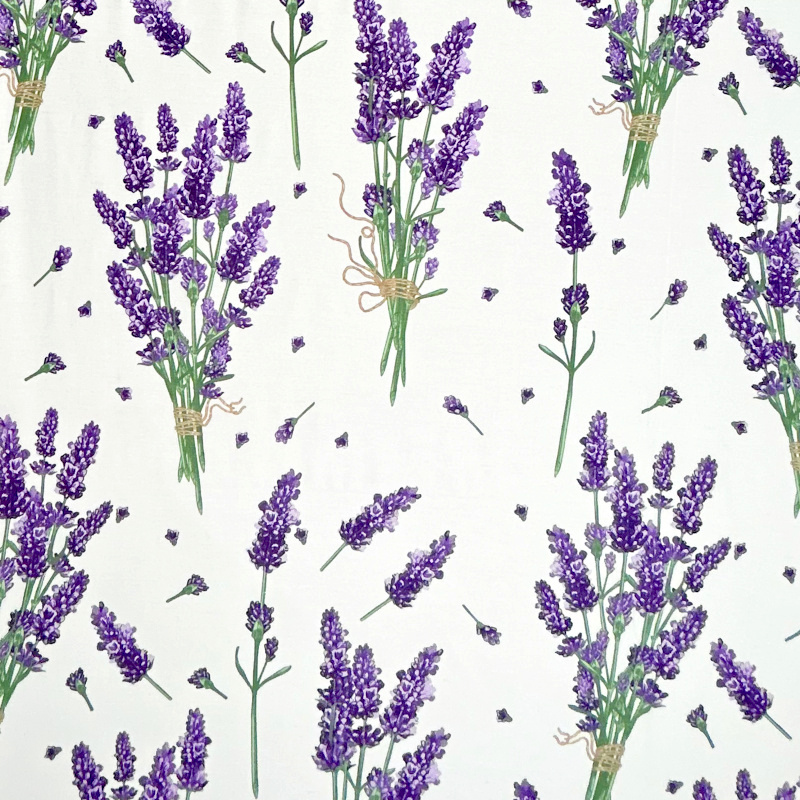 Ervi bavlna  š.220cm - levandule na bílém - 10755, metráž